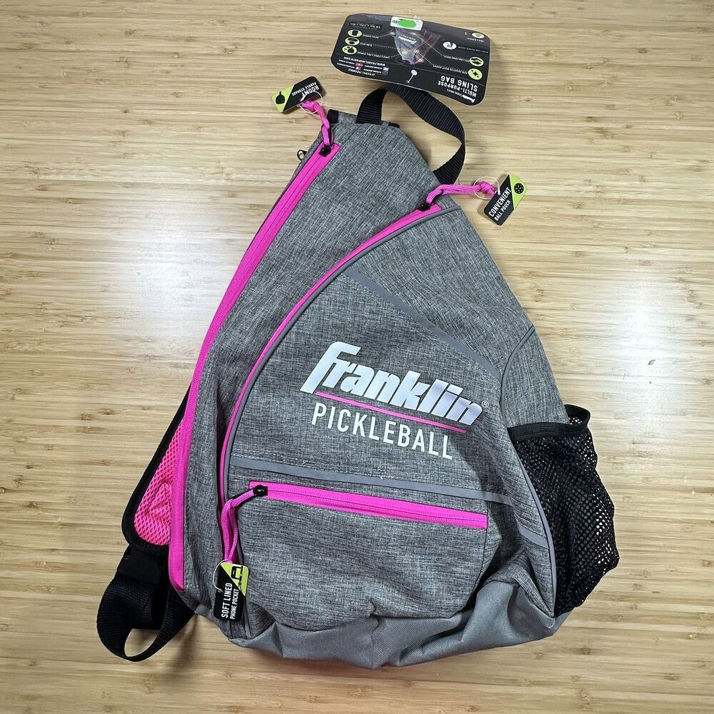 NWT Pickleball Franklin Performance Sling Bag One Size, Gray/Pink Multi-Purpose